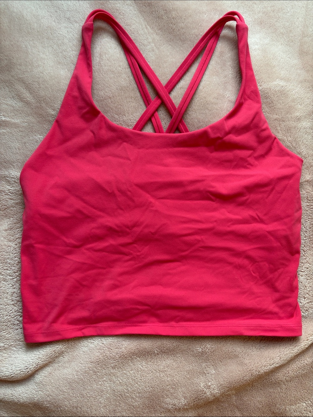 Women’s Strappy Crop Bralette Tank - Pink